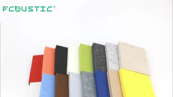 厚さ12mmの工場製布張り壁装飾音響ボードポリエステルペットウッドデザイン防音スタジオ音響パネル