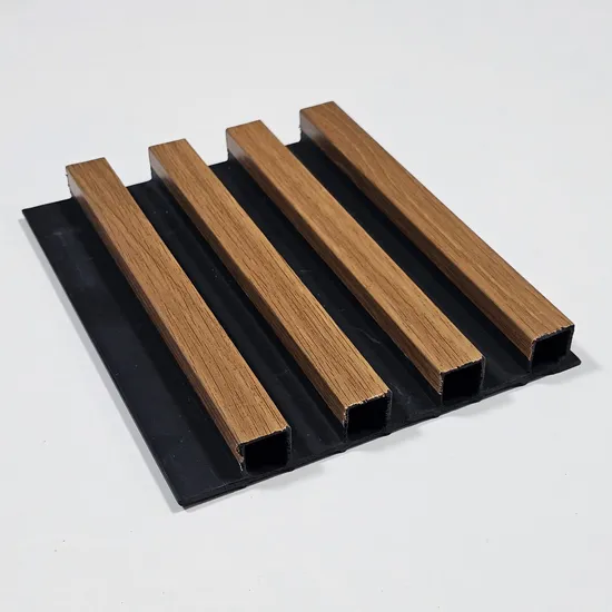 卸売価格の屋内溝付きルーバー木製プラスチック複合音響パネルWPCスラット壁クラッディングボードエレガントなホームデコレーション用