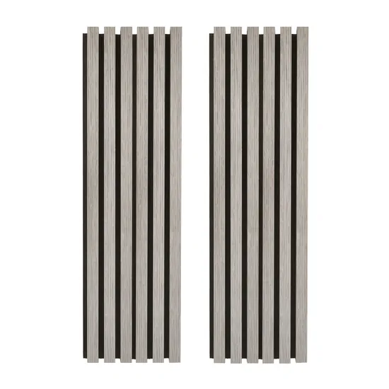 Akupanel モダンウォールナット無垢材溝付き壁パネル MDF 木製スラット 防音パネル 防水 防火 モダンデザイン